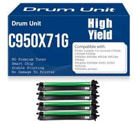 Unidad Tambor C950X71G Compatible el Tambor de Imagen C950X73G para Lexmark C950 X950 C952 X952 X954 C950de X952dte X950de X954dhe Impresoras Alto Rendimiento 119000 páginas,4Pack-C950X71G