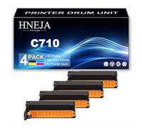 Unidad Tambor Compatible para Oki C710 C710N C710DN C710DTN Impresoras, 43913804 43913803 43913802 43913801 Reemplazo Unidad Imagen | Alto Rendimiento | 30000 Páginas,4 Colors-1 Pack