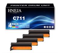 Unidad Tambor Compatible para Oki C711N C711DN C711DTN Impresoras, 44318504 44318503 44318502 44318501 Unidad Imagen Repuesto | Alto Rendimiento | 30000 Páginas,4 Colors-1 Pack