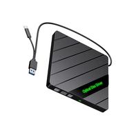 Unidades de disco externas para laptop, reproductor de disco portátil USB, unidades de disco externas con ranura para tarjetas, 4 USB 3.0, 1 puerto tipo C