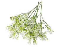 Unidades De Gypsophila Seca Flores Artificiales de plástico Gypsophila for Ramo Boda, florero jardín for el hogar, decoración, Accesorio DIY(White 20pcs)