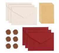 Unidades De Papel De Carta Vintage De 32 Piezas Con 6 Sobres De Lino Y Sellos De Cera, 20 Hojas A5 De Papel Kraft, Ideal Para Invitaciones De Boda, Cumpleaños Y Tarjetas De Felicitación