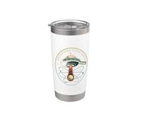 Unidentified Flying Paddle: Retro Table Tennis UFO Vaso térmico de acero inoxidable de doble pared