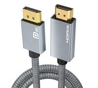Unidirectional DisplayPort 1.4 a HDMI 2.1 8K Cable adaptador DisplayPort a HDMI, con 8 K @ 60 Hz 4K @ 120 Hz 144 Hz 2 K @ 240 Hz, HDR Dolby HDCP DSC para TV, proyector, monitor, gráficos AMD NVIDIA (2
