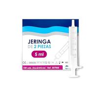 Unidix | Jeringas Desechables - Esteril, Sin Aguja ni Látex - Cono Excéntrico 2 Piezas - Para Alimentación de Mascotas, Laboratorios, Veterinarias - Medición Precisa - Pack 100 uds. (5ml)