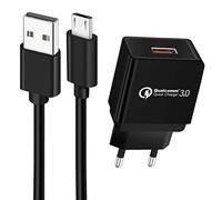 UNIDOPRO Cargador de Pared Quick Charge 3.0 18W, 1M Cable Micro USB para Blackview A60 A70 | Cubot Note 7 / Note 20 | Doogee X95 X96 Pro N20 Pro | para Wiko Y81 Y62 Y61 Y60 Y51 View 4 3 Lite