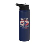 Unidos más allá de las fronteras Corea del Sur República Checa Dos Naciones Stainless Steel Insulated Water Bottle