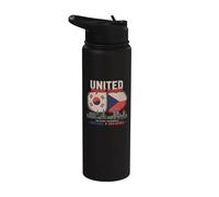 Unidos más allá de las fronteras Corea del Sur República Checa Dos Naciones Stainless Steel Insulated Water Bottle