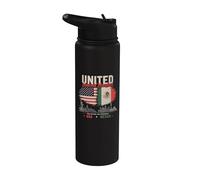 Unidos Más Allá de las Fronteras EE.UU. México Dos Naciones Una Amistad Stainless Steel Insulated Water Bottle