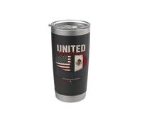 Unidos Más Allá de las Fronteras EE.UU. México Dos Naciones Una Amistad Vaso térmico de acero inoxidable de doble pared