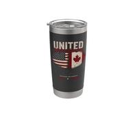 Unidos más allá de las fronteras Estados Unidos Canadá Dos Naciones Vaso térmico de acero inoxidable de doble pared