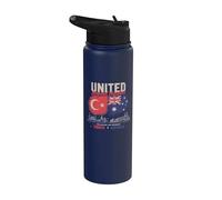 Unidos más allá de las fronteras Turkiye Australia Dos Naciones Stainless Steel Insulated Water Bottle