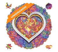 UNIDRAGON Rompacabezas Originales de Madera - Mandala Amor Consciente, 200 Piezas, Mediano 9,8 x 9,8 Pulgadas (25 x 25 cm) Bellamente Envuelto para Regalo, Forma Única Adultos y Niños