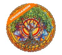 UNIDRAGON Rompecabezas Originales de Madera - Árbol de la Vida Mandala, 350 Piezas, Tamaño King 45 x 45 cm, Paquete Hermoso de Regalo, Forma Única Mejor Regalo para Adultos y Niños