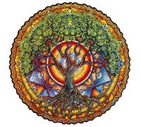 UNIDRAGON Rompecabezas Originales de Madera - Árbol de la Vida Mandala, 700 Piezas,Tamaño Real 45 x 45 cm, Paquete Hermoso de Regalo, Forma Única Mejor Regalo para Adultos y Niños