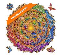 UNIDRAGON Rompecabezas Originales de Madera - Mandala Abundancia Inagotable, 350 Piezas, Tamaño Grande 33 x 33 cm, Bonito Paquete de Regalo, Forma Única, Mejor Regalo para Adultos y Niños