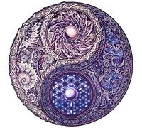 UNIDRAGON Rompecabezas Originales de Madera - Mandala de los Opuestos, 700 Piezas, Tamaño Grande 45 x 45 cm, Bonito Paquete de Regalo, Forma Única, Mejor Regalo para Adultos y Niños, Yin-Yang
