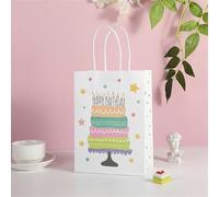 Unids Feliz Cumpleaños Bolsa de Regalo de Papel con Asa Feliz Cumpleaños Fiesta Dulces Bolsas de Embalaje Niños Fiesta de Cumpleaños Favores Bolsas-B 4pcs-15x21x8cm 4pcs