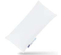 Uniency Almohada de Plumón 40x80 cm, 3 Pisos, Relleno 800g: Exterior 90% Plumón y 10% Plumas 100g, Interior 100% Plumas 700g, Funda de 100% Algodón, Oeko Tex y RDS|1 Pieza