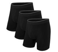 Uniexcosm Calzoncillos Hombre Boxer Algodon - Ropa Interior Hombre Boxer Brief Hombre Pack,Transpirables,Suaves y EláSticos,Sostenible,Negro 3,M