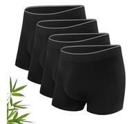Uniexcosm Calzoncillos Hombre Boxer de Bambu Ropa Interior Hombre Boxer Brief Hombre Pack,Transpirables,Suaves y EláSticos,Sostenible,Negro 4,XL