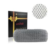 Unifab Esponja de red africana auténtica, exfoliante africana, esponja de baño, paño exfoliante, paño de red africana, limpiador corporal para ducha, color gris
