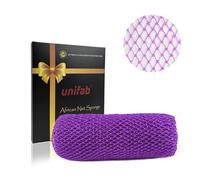 Unifab Esponja de red africana auténtica, exfoliante africana, esponja de baño, paño exfoliante, paño de red africana, limpiador corporal para ducha, color morado
