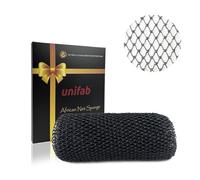 Unifab Esponja de red africana auténtica, exfoliante africana, esponja de baño, paño exfoliante, paño de red africana, limpiador corporal para ducha, color negro