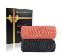 Unifab Esponja de red africana real africana exfoliante, esponja de baño, paño exfoliante, paño de red africana, limpiador corporal para ducha, rosa y negro