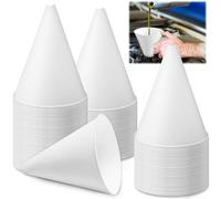 UNIFAMILY 100 embudos desechables de aceite de motor, embudos de papel de aceite de motocicleta, coche para cambio de aceite, dispensador de embudos para agua, gas, refrigerante, dispensadores de uso