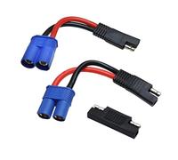 Unifizz 2 cables EC8 a SAE de 10 AWG, conector EC8 hembra/macho a SAE, cable de alimentación con adaptador inverso de polaridad SAE para coche, ESC RC, motor, arranque de emergencia, panel solar, carg