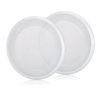 Unifizz 2 cubiertas de rejilla de altavoz de techo de coche de 6.5 pulgadas, parrilla redonda blanca para altavoz comercial de 6.5 pulgadas, anillo decorativo para altavoz, accesorio de bricolaje