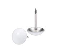 Unifizz 50 tachuelas decorativas para tapicería de 11 mm x 17 mm, cabeza redonda, para muebles, color blanco, para sofá, silla, cabecero, alfombras, carpintería
