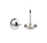 Unifizz 50 tachuelas decorativas para tapicería de 11 mm x 17 mm, cabeza redonda, para muebles, color plateado, para sofá, silla, cabecero, alfombras, carpintería