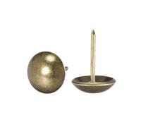 Unifizz 50 tachuelas decorativas para tapicería de 14 mm x 20 mm, cabeza redonda, para muebles, tono bronce, para sofá, silla, cabeceros, alfombras, carpintería
