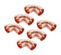 Unifizz 6 conectores de tubo de 25,4 mm de diámetro interior, 1 mm de grosor, codo de cobre de 90 grados, para fontanería, refrigeración y aire acondicionado