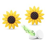 Unifizz Accesorios de girasol para coche, 2 unidades, ambientador de aire para coche, clips de ventilación de girasol, decoraciones de regalo de girasoles, clip de coche, decoración de ventilación