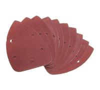 Unifizz Hojas de lija triangulares de 140 x 140 x 98 mm, 10 unidades de almohadillas de lijadora de detalles, duraderas, sin polvo, 5 agujeros, con gancho y bucle, almohadillas de lijado para mouse