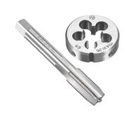 Unifizz Juego de machos y troqueles métricos M14 x 1,25 mm, grifo de rosca de máquina con troquel de rosca redonda, kit de grifo y troquel para reparación de roscas de tornillo de tuerca, tornillo