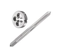 Unifizz Juego de machos y troqueles métricos M5 x 0,5 mm, rosca de máquina con troquel de roscado redondo, kit de grifo y troquel para reparación de roscas, tornillos y tuercas