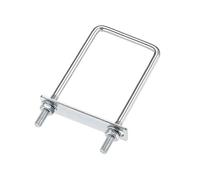 Unifizz Perno cuadrado en U, juego de 4 pernos en U M8 de acero de 60 mm, ancho interior de 150 mm de longitud con tuercas y placa de marco para automóviles, barcos, remolques