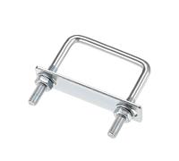 Unifizz Perno cuadrado en U, juego de 4 pernos en U M8 de acero de cartón de 82 mm, ancho interior de 75 mm de longitud con tuercas y placa de marco para automóviles, barcos, remolques