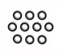 Unifizz Rodamientos de bolas de goma con ranura profunda 6004RS 20 x 42 x 12 mm, rodamientos prelubricados para ruedas, aplicaciones de motor eléctrico, rodamientos de acero plateado, 10 unidades