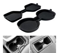 Unifizz Tapetes de silicona para posavasos de taza de automóvil, forro de consola central, insertos 3D para Toyota para RAV4, accesorios 2025 2024 2023 2022 2021 2020 2019 (juego de 2 piezas, borde
