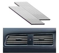 Unifizz Tira de decoración de aire acondicionado de coche para salida de ventilación, borde universal impermeable, flexible, accesorios para el interior del automóvil (plateado)