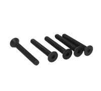 Unifizz Tornillos hexagonales métricos M8 x 60 mm, acero al carbono de grado 10.9, totalmente roscados, acabado de óxido negro, pernos de cabeza plana, 5 unidades