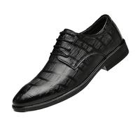 Uniform Formal Shoes for Men Vegan Leather Lace-up Round Toe Anti-Slip Slip Resistant Rubber Sole Party(Noir,42 EU)