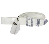 Uniform Store London Cinturón de bandera con hebilla grabada blanca R815, Cromo blanco, Taille unique