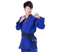Uniforme de Artes Marciales Judo Gi Kimono competición algodón Blanco 450gsm Tejido único para Adultos(Blue,L)