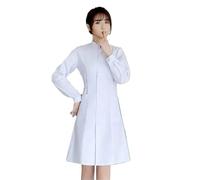 Uniforme de Enfermera, Bata Laboratorio for Mujer, Traje Profesional, Ropa Trabajo Manga Larga for salón Belleza, Vestido médico Color sólido(White,M)